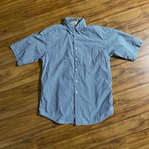 Haggar Generations Men’s Button Down Cotton Shirt Windowpane Pattern Size Small